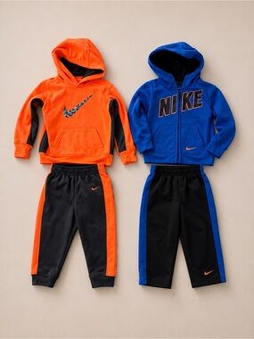 Nike Toddler Boys 24M Tracksuit Bundle 2 Hoodies + 2 Joggers Therma-FIT